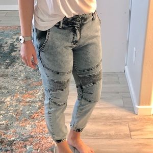 Acid Washed Denim Stretch Joggers